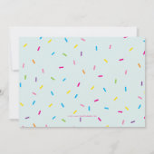 バースデーパーティーモダンブライトカラフル甘いドーナツ 招待状 (裏面)