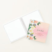 バースデーパーティーライズ金ゴールド花模様ホワイトゲストブック ノートブック (内部)