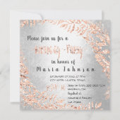 バースデーパーティーリースグリッターバラ金ゴールドシルバーグラ 招待状 (正面)