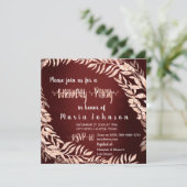 バースデーパーティーリースグリッターバラ金ゴールドブルゴーニュ 招待状 (スタンド正面)