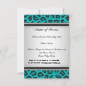 バースデーパーティーレオパードファーティール(緑がかった色) 招待状 (裏面)