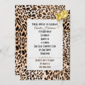 バースデーパーティーレオパード模様 招待状 (正面/裏面)