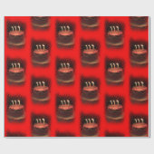 バースデーパーティーレッドケーキラッピング紙 ラッピングペーパー (フラット)