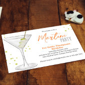 バースデーパーティーレトロクールウォーター色マルティニ飲料 招待状