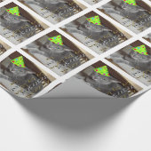 バースデーパーティーロシアのブルーキャット ラッピングペーパー (角)