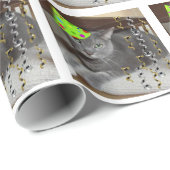 バースデーパーティーロシアのブルーキャット ラッピングペーパー (ロールコーナー)