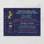 バースデーパーティーロックバンドコンサートチケットレトロ70s ポストカード (裏面)