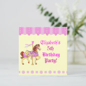 バースデーパーティー回転木馬ホース 招待状 (スタンド正面)