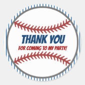 バースデーパーティー好意ベースボールステッカー ラウンドシール (正面)