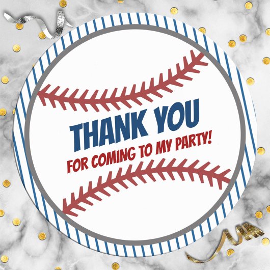 バースデーパーティー好意ベースボールステッカー ラウンドシール