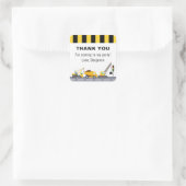 バースデーパーティー建築トラックありがとう スクエアシール (バッグ)