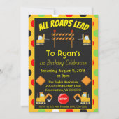 バースデーパーティー建築トラック 招待状 (正面)