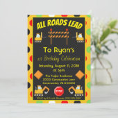 バースデーパーティー建築トラック 招待状 (スタンド正面)