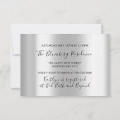 バースデーパーティー抽象芸術ブルーパープルグリッター 招待状 (裏面)