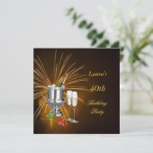 バースデーパーティー招待シャンパン 招待状 (スタンド正面)