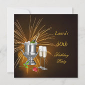 バースデーパーティー招待シャンパン 招待状 (正面)