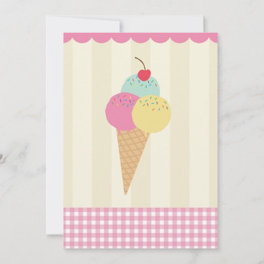 バースデーパーティー招待状アイスクリームスクープパーラー 招待状 (裏面)