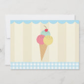 バースデーパーティー招待状アイスクリームボーイズフォトブルー 招待状 (裏面)