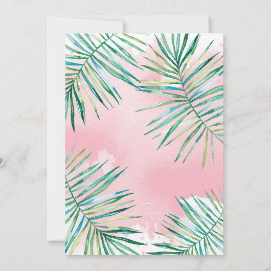 バースデーパーティー招待状トロピカルパーム離れルアウ（ハワイ式宴会） 招待状 (裏面)