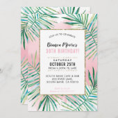 バースデーパーティー招待状トロピカルパーム離れルアウ（ハワイ式宴会） 招待状 (正面/裏面)