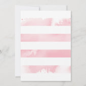 バースデーパーティー招待状金ゴールドピンク水彩ストライプ 招待状 (裏面)