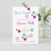 バースデーパーティー招待状 |おもしろいの色カラフル 招待状 (スタンド正面)