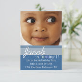 バースデーパーティー招待状 | B-Day blue 招待状 (スタンド正面)