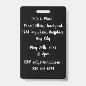 バースデーパーティー搭乗券 バッジ (裏面)