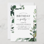 バースデーパーティー春植物緑のインビタティ 招待状 (正面)
