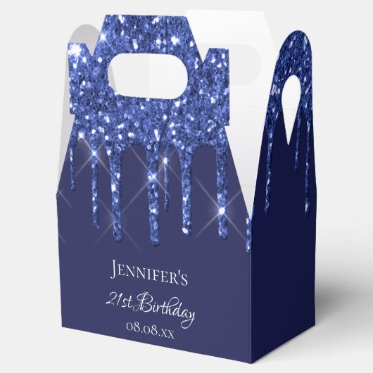 バースデーパーティー海軍の青い白いグリッタードライブ名 フェイバーボックス (オープン)