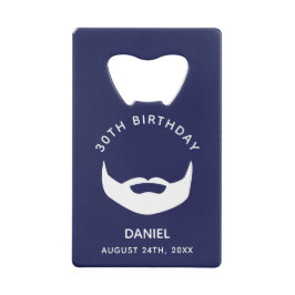 バースデーパーティー海軍の青い白ひげ男の人たち クレジットカード栓抜き