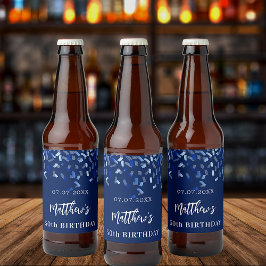 バースデーパーティー海軍の青い紙吹雪名 ビールラベル