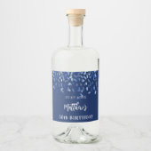 バースデーパーティー海軍の青い紙吹雪名 リキュールボトルラベル (正面)