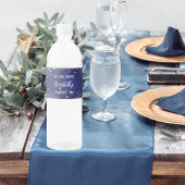 バースデーパーティー海軍の青い銀の輝き ペットボトルラベル