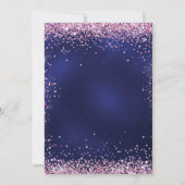 バースデーパーティー海軍ブルーピンクの豪華な豪華な 招待状 (裏面)