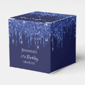バースデーパーティー海軍ブルーホワイトグリッタードリップ フェイバーボックス (正面サイド)