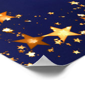 バースデーパーティー海軍ブルー金ゴールドスター歓迎 ポスター (角)