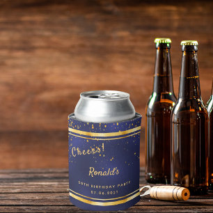 バースデーパーティー海軍ブルー金ゴールド応援 缶クーラー