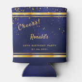 バースデーパーティー海軍ブルー金ゴールド応援 缶クーラー (裏面)