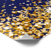 バースデーパーティー海軍ブルー金ゴールド歓迎 ポスター (角)