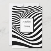 バースデーパーティー白黒ウェーブ 招待状 (裏面)