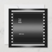 バースデーパーティー白黒ストライプボウ 招待状 (裏面)