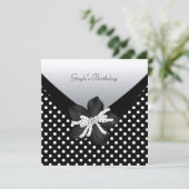 バースデーパーティー白黒スポット 招待状 (スタンド正面)