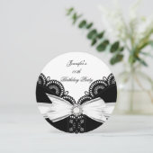 バースデーパーティー白黒レースダイヤモンドトップ2 招待状 (スタンド正面)