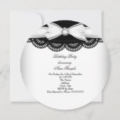 バースデーパーティー白黒レースダイヤモンドトップ2 招待状 (裏面)