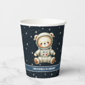 バースデーパーティー紙カップテディベア宇宙飛行士ボーイ 紙コップ (裏面)
