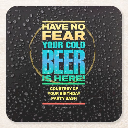 バースデーパーティー紙コースター スクエアペーパーコースター (正面)