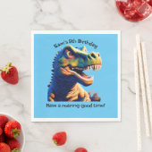 バースデーパーティー紙ナプキン。恐竜。編集可能。 スタンダードランチョンナプキン (インサイチュ)