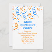バースデーパーティー紙吹雪ストリーマー招待状 招待状 (正面)