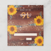 バースデーパーティー素朴なヒマワリのユーカリグリッター プレイスカード (外部開封)